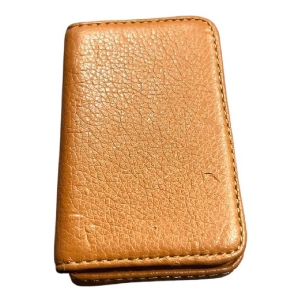 Vintage Brown Leather Card Holder Wallet Minimalist Slim Pocket Organizer